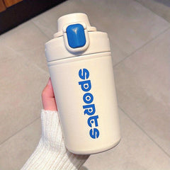 Stainless Steel Thermal Cup Portable Fitness Straw Vacuum Cup