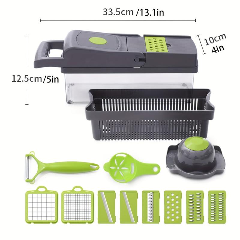 13pcs Vegetable Chopper Fruit Slicer Manual Grater Onion Mincer Potato