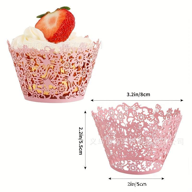 12pcs Glitter Cupcake Wrappers Baking Tools Kitchen Accessories Home Items