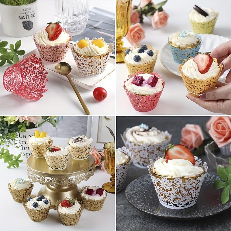 12pcs Glitter Cupcake Wrappers Baking Tools Kitchen Accessories Home Items