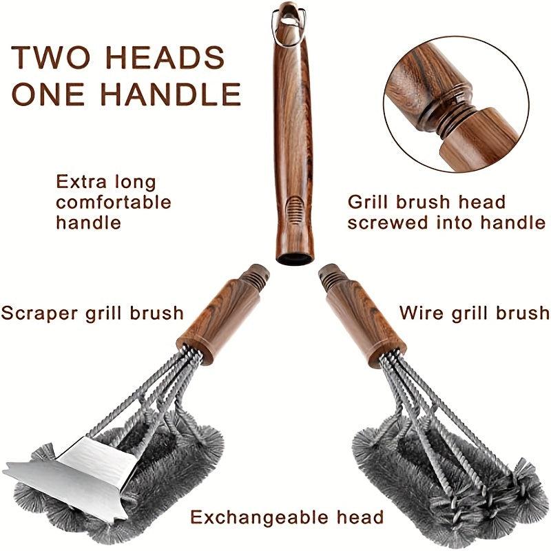 Heavy Duty BBQ Brush & Scraper Set with Carrying Bag