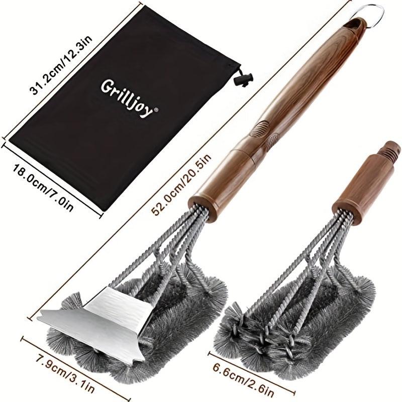 Heavy Duty BBQ Brush & Scraper Set with Carrying Bag