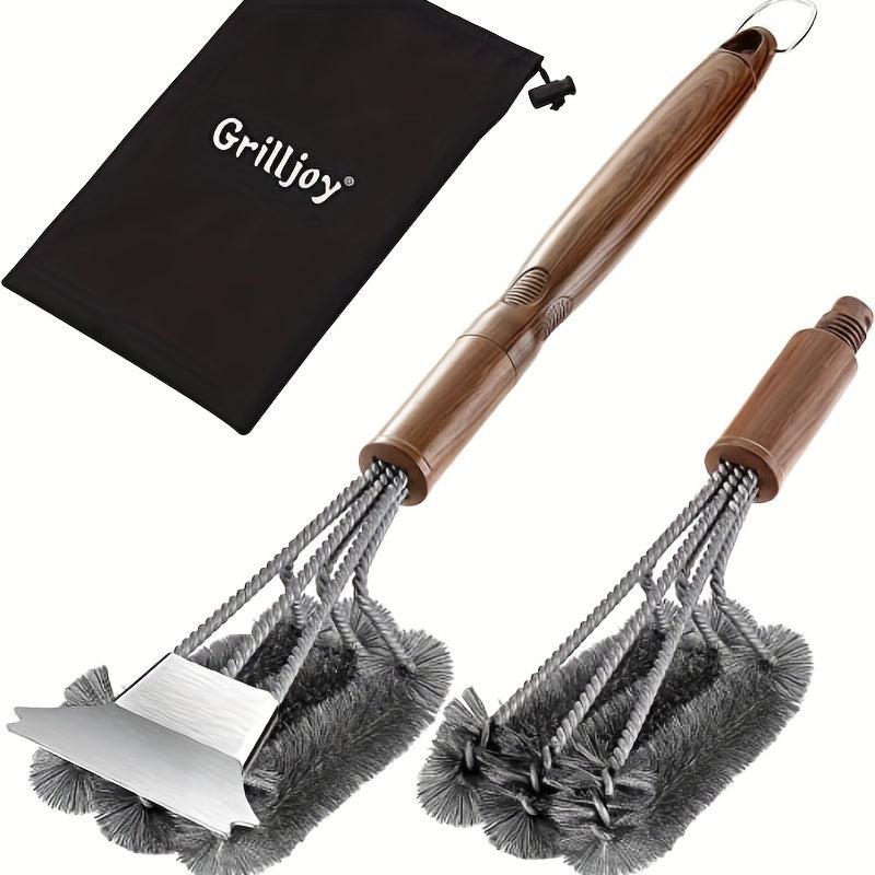 Heavy Duty BBQ Brush & Scraper Set with Carrying Bag
