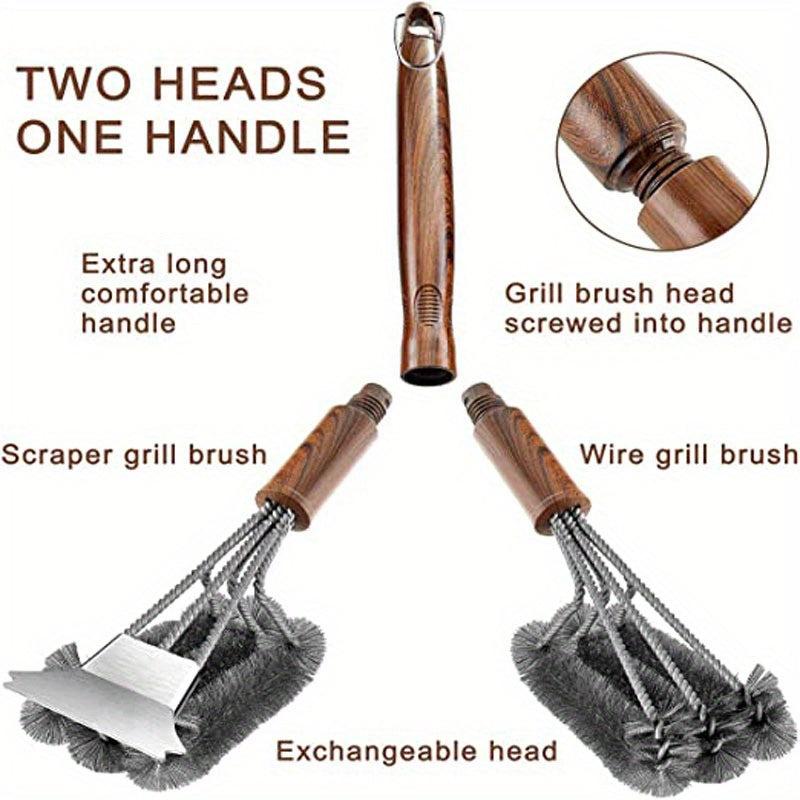 Heavy Duty BBQ Brush & Scraper Set with Carrying Bag