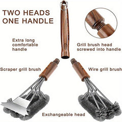 Heavy Duty BBQ Brush & Scraper Set with Carrying Bag