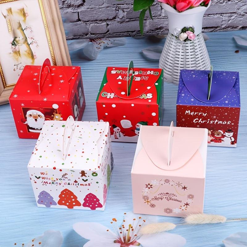 10pcs Candy Gift Boxes Cake Boxes Christmas Cake Dessert Packaging Box