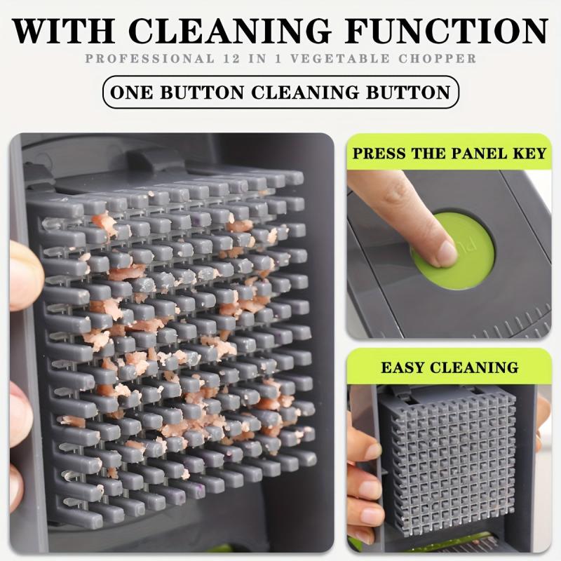 8 Blade Vegetable Chopper with Large Capacity Container