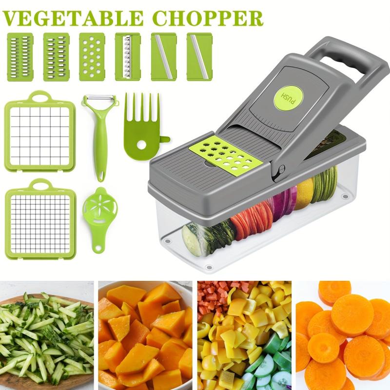 8 Blade Vegetable Chopper with Large Capacity Container