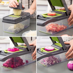 14pcs Veggie Chopper Set Slice Grate Mince Fruits & Veggies
