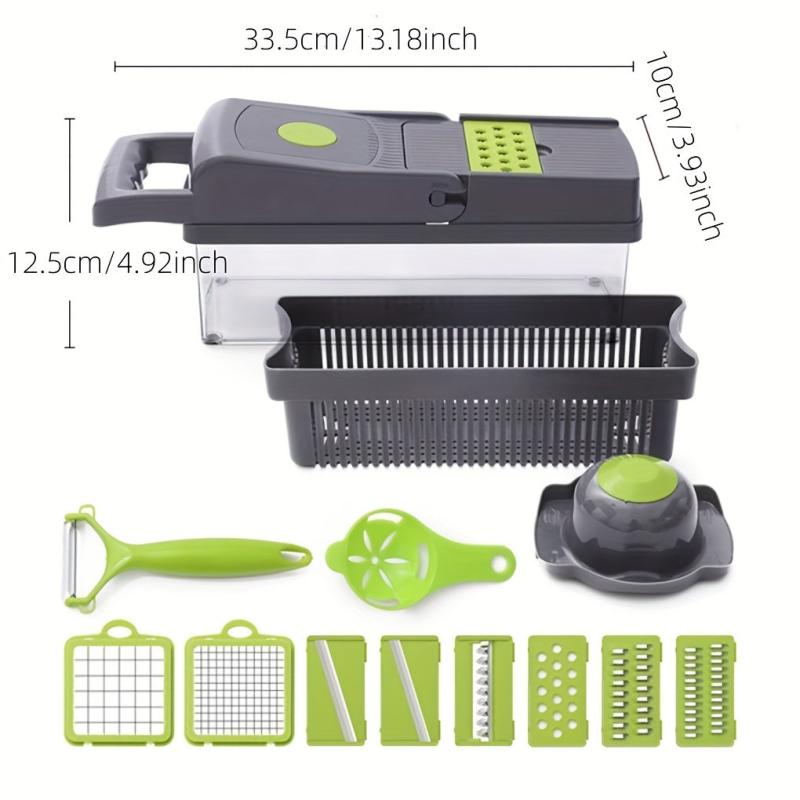 14pcs Veggie Chopper Set Slice Grate Mince Fruits & Veggies