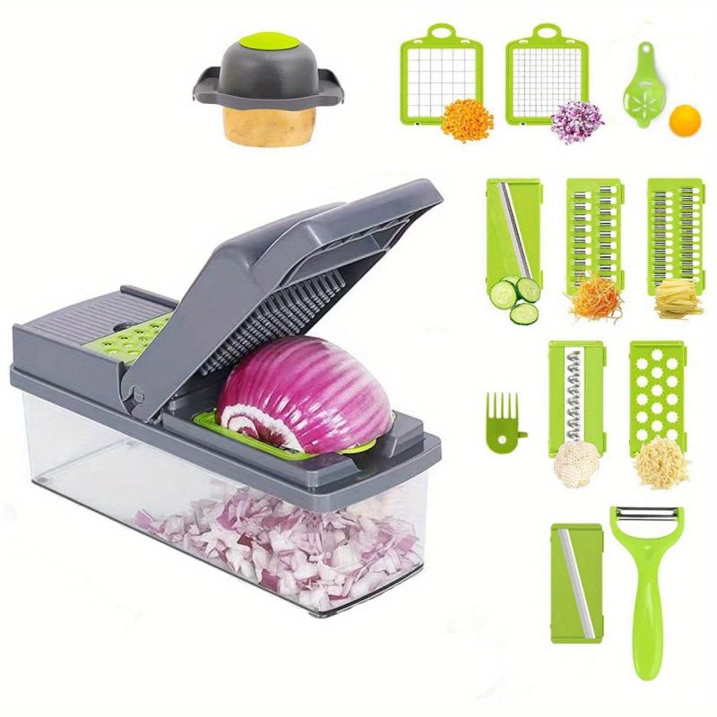 14pcs Veggie Chopper Set Slice Grate Mince Fruits & Veggies