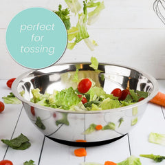Non Slip Stainless Steel Egg Beater Basin Silicone Handle Baking Mixing Kneading