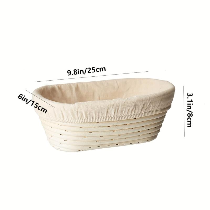 Bread Proofing Basket Set - Oval 24.89cm & Round 21.59cm Rattan Baskets