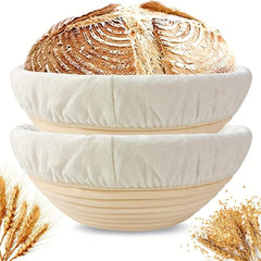 Bread Proofing Basket Set - Oval 24.89cm & Round 21.59cm Rattan Baskets
