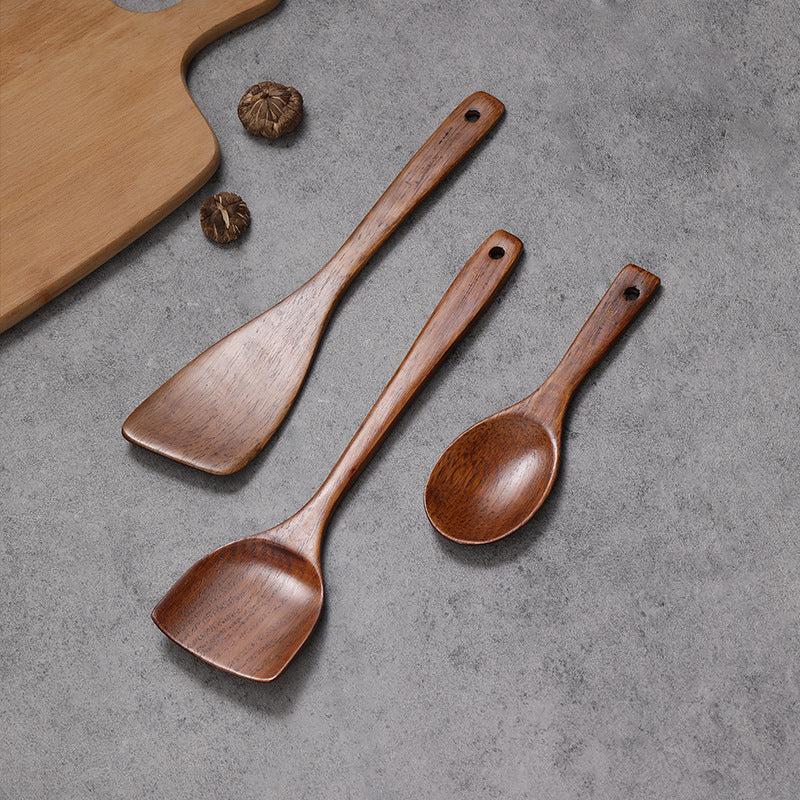 5pcs Wooden Shovel Non-stick Pot Special Wok Shovel Kitchen Utensils Set
