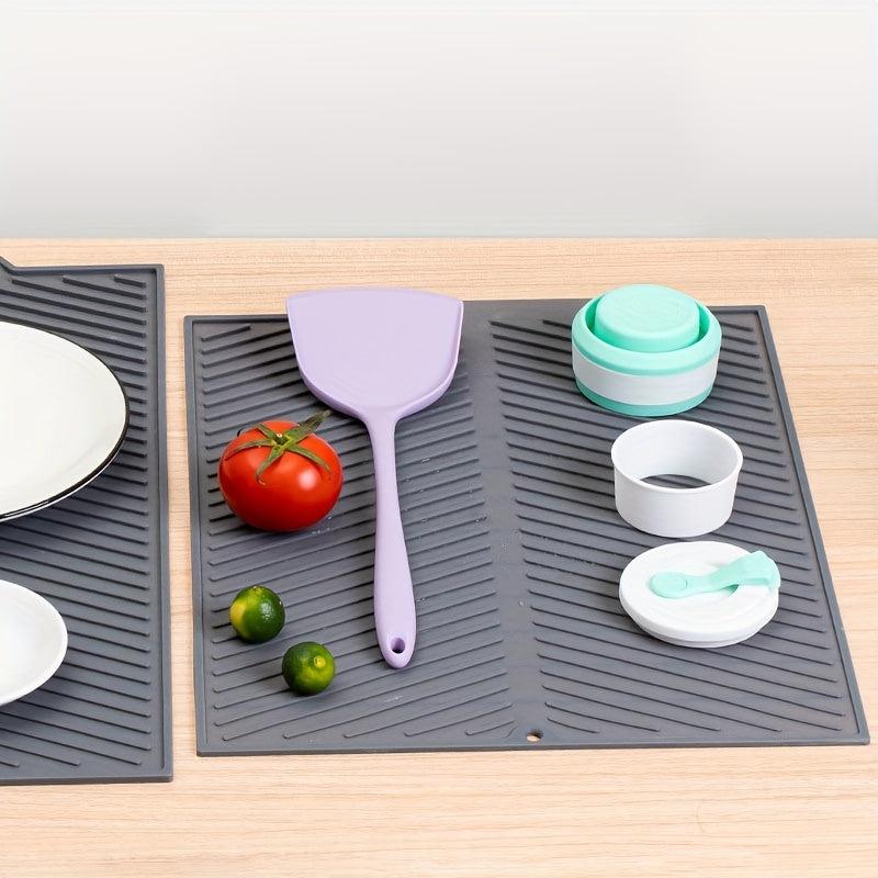 Silicone Dish Dry Mat Kitchen Counter Dish Dry Mat