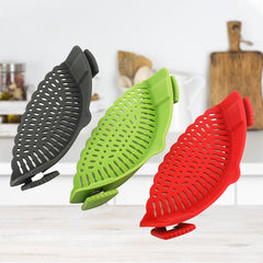Silicone Filter Kitchen Tools Pot Side Drainer Vegetable Noodle Filter