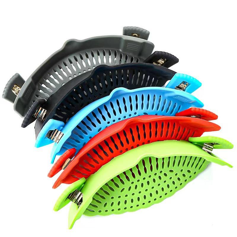 Silicone Filter Kitchen Tools Pot Side Drainer Vegetable Noodle Filter