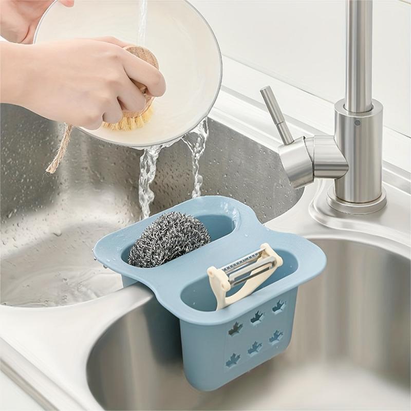 Kitchen Sink Rack Soap Sponge Drainer Rack Holder Basket Storage