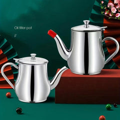 Stainless Steel Pot with Filter and Seasoning Bottle