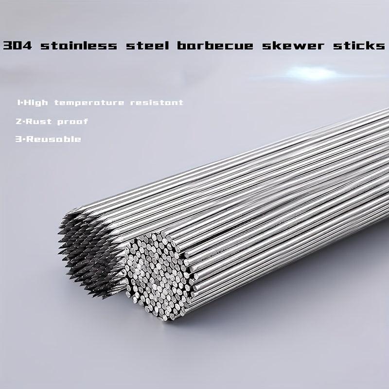 50pcs Stainless Steel BBQ Skewers Set with Storage Tube