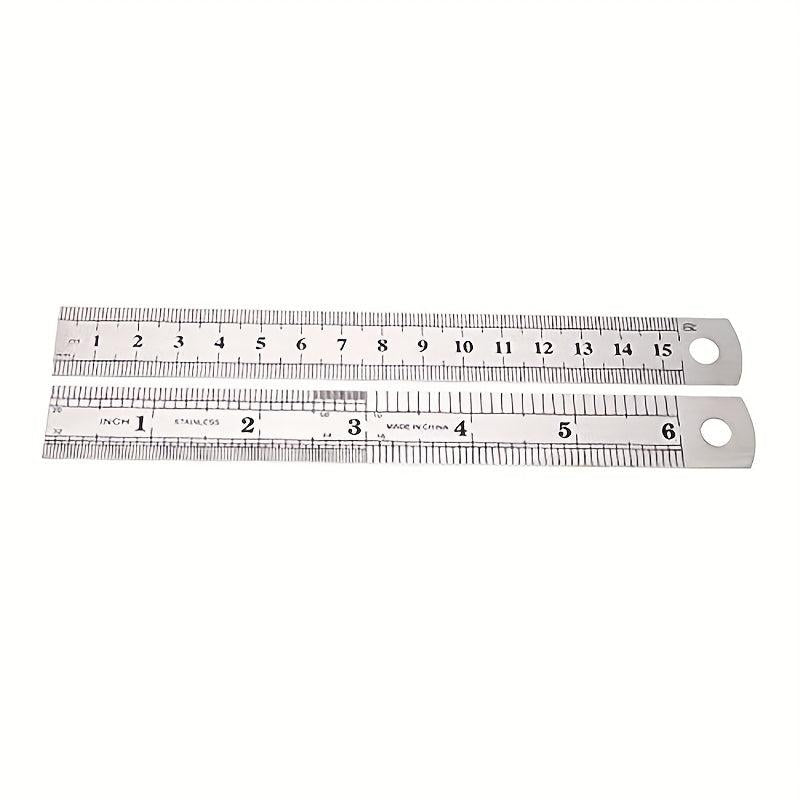 6 Inch Stainless Steel Straight Ruler Precision Double Sided Drafting Metal Rule