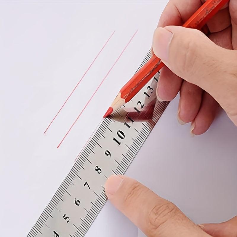 6 Inch Stainless Steel Straight Ruler Precision Double Sided Drafting Metal Rule