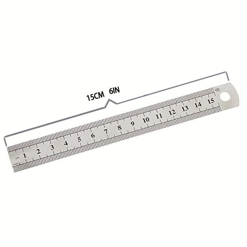 6 Inch Stainless Steel Straight Ruler Precision Double Sided Drafting Metal Rule