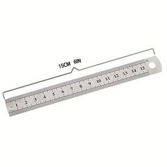 6 Inch Stainless Steel Straight Ruler Precision Double Sided Drafting Metal Rule