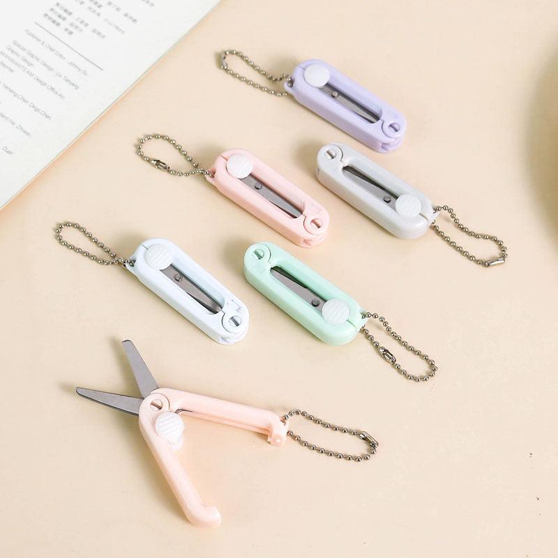 Mini Telescopic Scissors with Key Chain, Crafting, Sewing, Portable