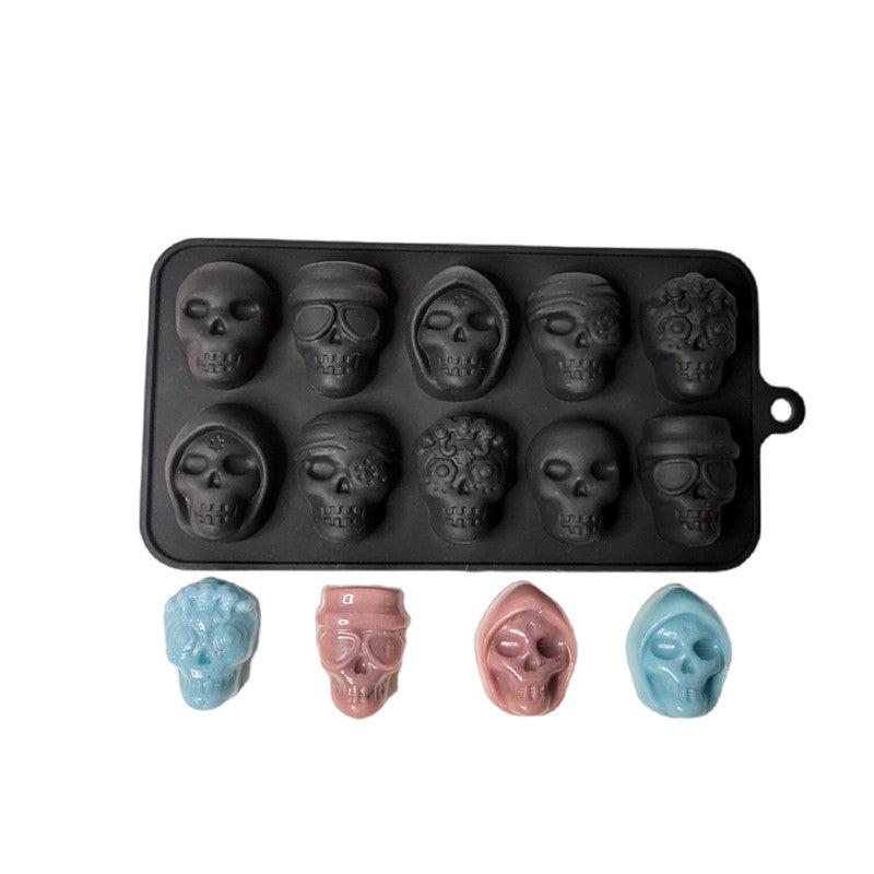 Skull Ice Cube Mold Silicone Tray Chocolate Halloween Mold