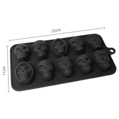 Skull Ice Cube Mold Silicone Tray Chocolate Halloween Mold