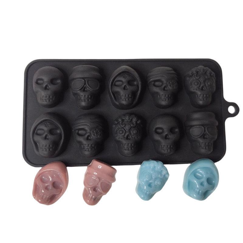 Skull Ice Cube Mold Silicone Tray Chocolate Halloween Mold