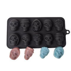 Skull Ice Cube Mold Silicone Tray Chocolate Halloween Mold