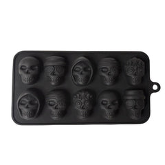 Skull Ice Cube Mold Silicone Tray Chocolate Halloween Mold