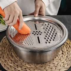 3pcs Set Colander Set Stainless Steel Vegetable Slicer Fruit Slicer