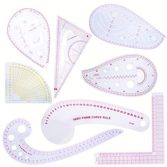 8 Style Ruler Set French Curve Sewing Tool for Dressmaking Clothing Designing