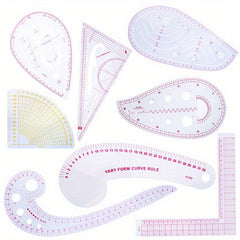 8 Style Ruler Set French Curve Sewing Tool for Dressmaking Clothing Designing