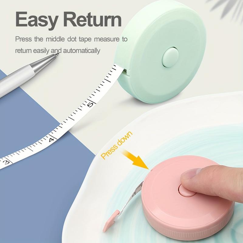 4Pack Retractable Fabric Soft Tape Measure 60in Body Measuring Waist Clothes Sew