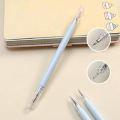 Dual-Ended Gel Pen with Paper Cutter Engraving Tool