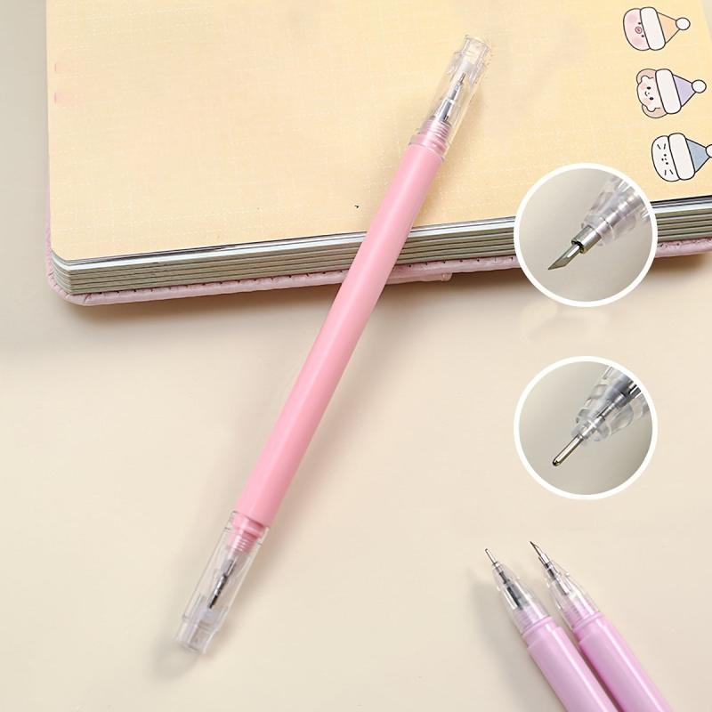 Dual-Ended Gel Pen with Paper Cutter Engraving Tool