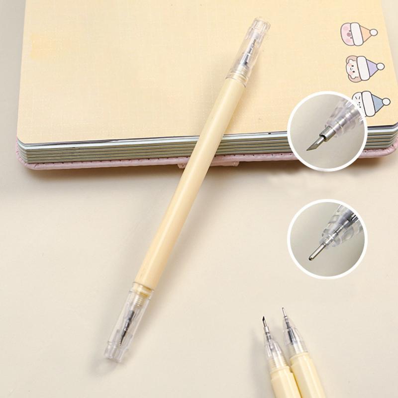 Dual-Ended Gel Pen with Paper Cutter Engraving Tool