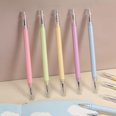 Dual-Ended Gel Pen with Paper Cutter Engraving Tool