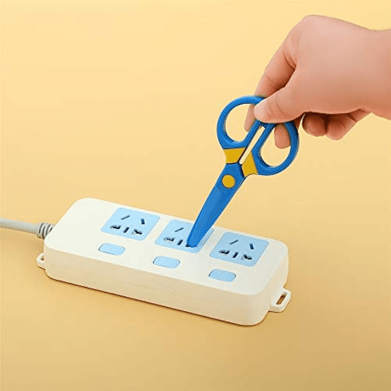 3pcs Plastic Students Scissors Safety Scissors Preschool Training Craft Scissors