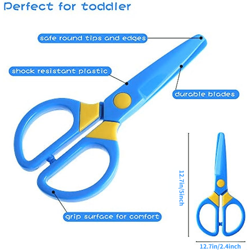 3pcs Plastic Students Scissors Safety Scissors Preschool Training Craft Scissors