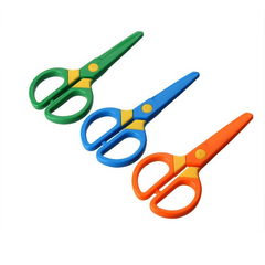3pcs Plastic Students Scissors Safety Scissors Preschool Training Craft Scissors