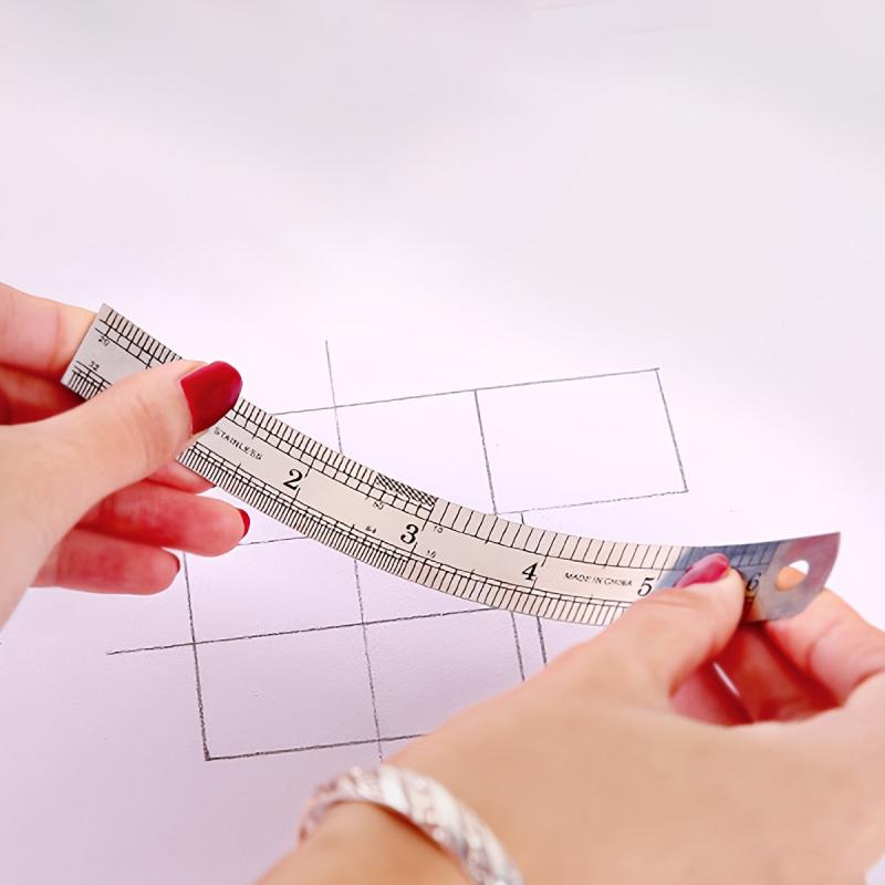 Stainless Steel Ruler 14 19 30 0cm Imperial & Metric Mechanical Ruler