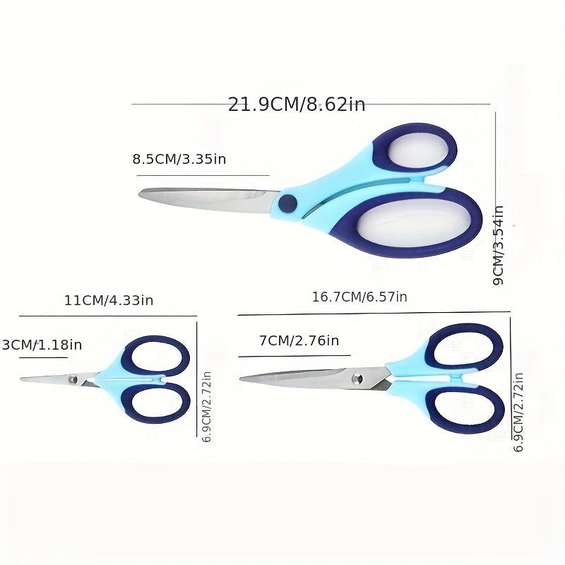 3pcs Office Scissors Craft Scissors Heavy Duty Ergonomic Comfort Grip Scissors
