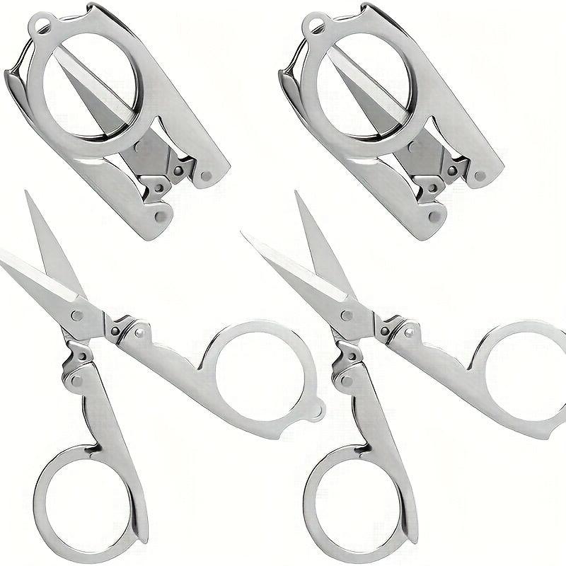 Stainless Steel Folding Scissors Travel Convenient Office School Stationery