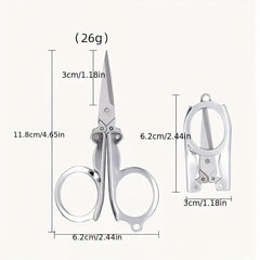 Stainless Steel Folding Scissors Travel Convenient Office School Stationery